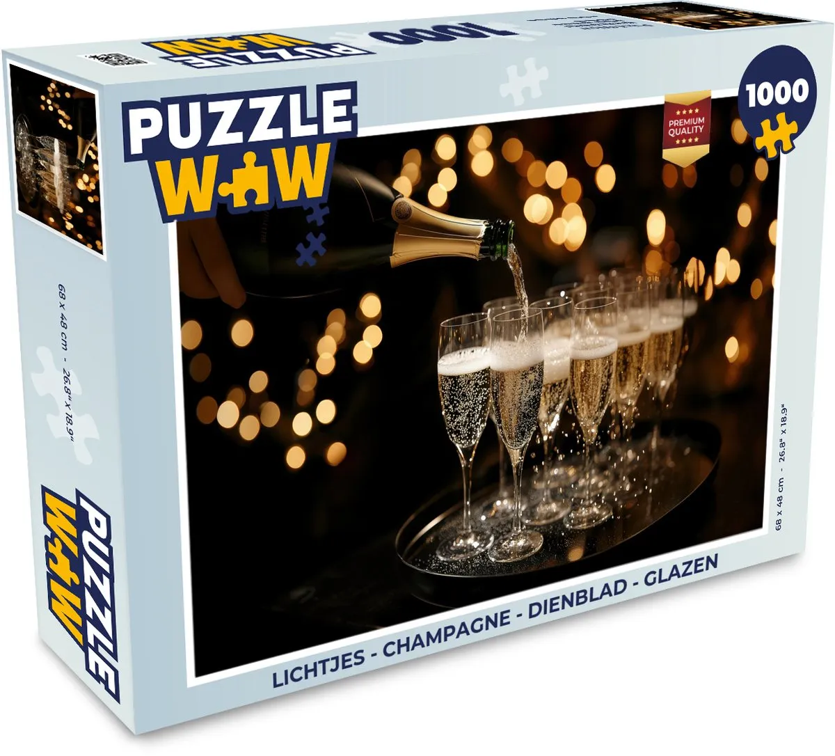 PuzzleWow Champagne Glazen Legpuzzel 1000 Stuks