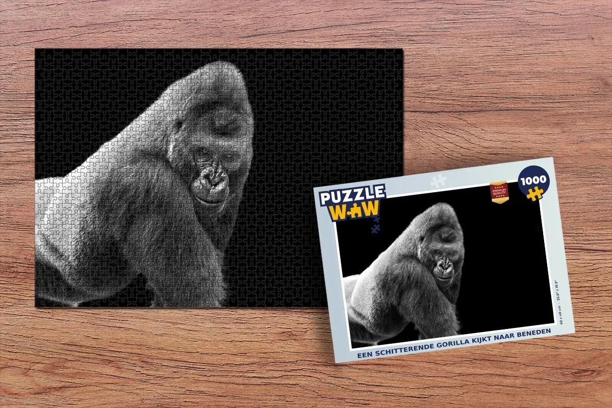 PuzzleWow Legpuzzel Een schitterende Gorilla - 1000 Stuks - Multicolor