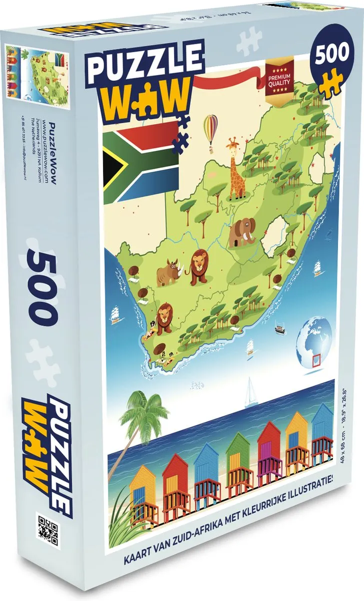 PuzzleWow Zuid-Afrika Legpuzzel 500 Stuks - Multicolor