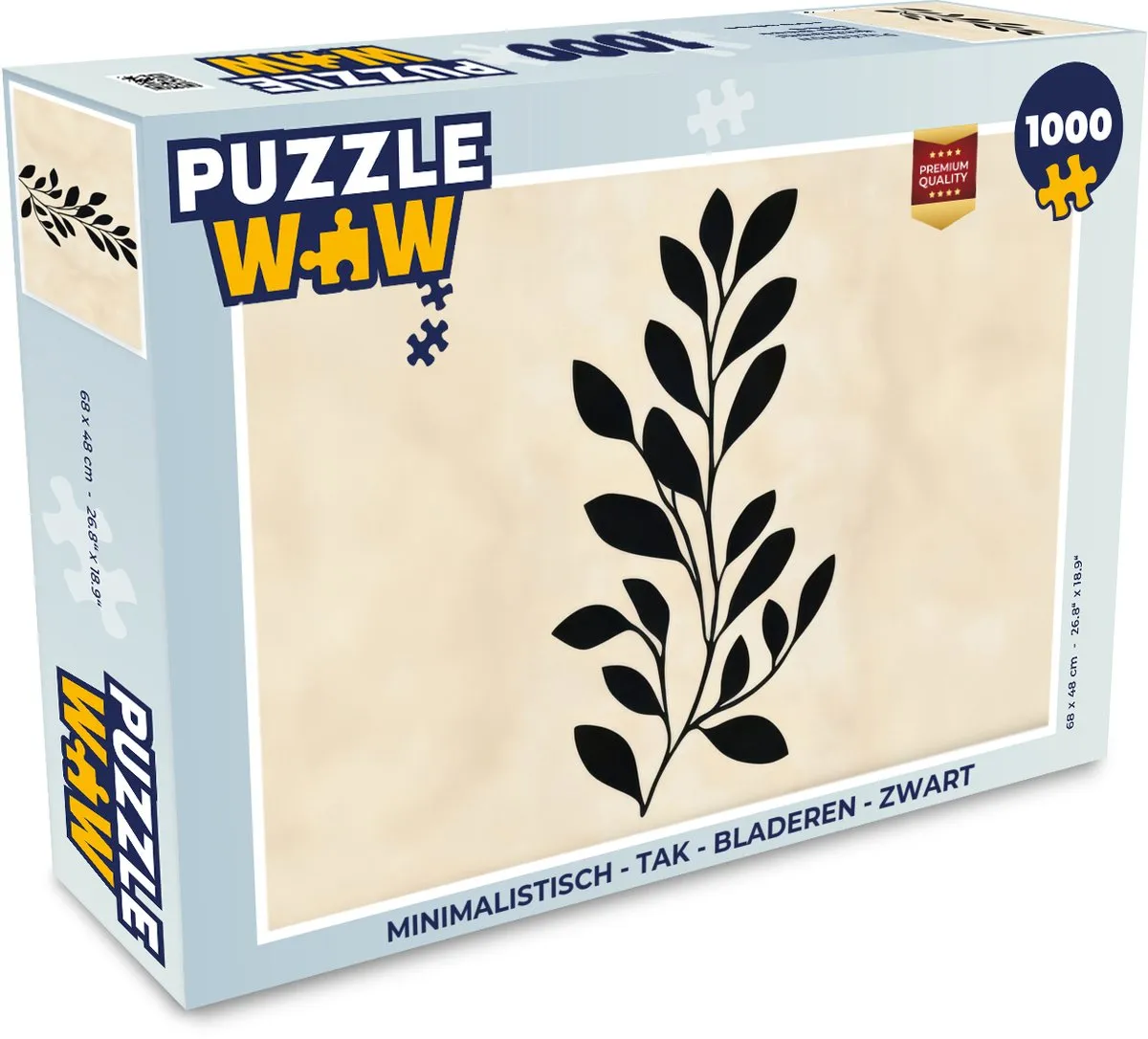 PuzzleWow Minimalistisch Tak Bladeren Puzzel 1000 Stuks