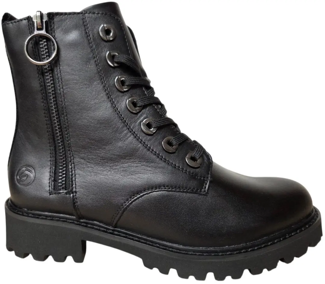 Remonte D8671-01 Veterboots Zwart Leer Dames