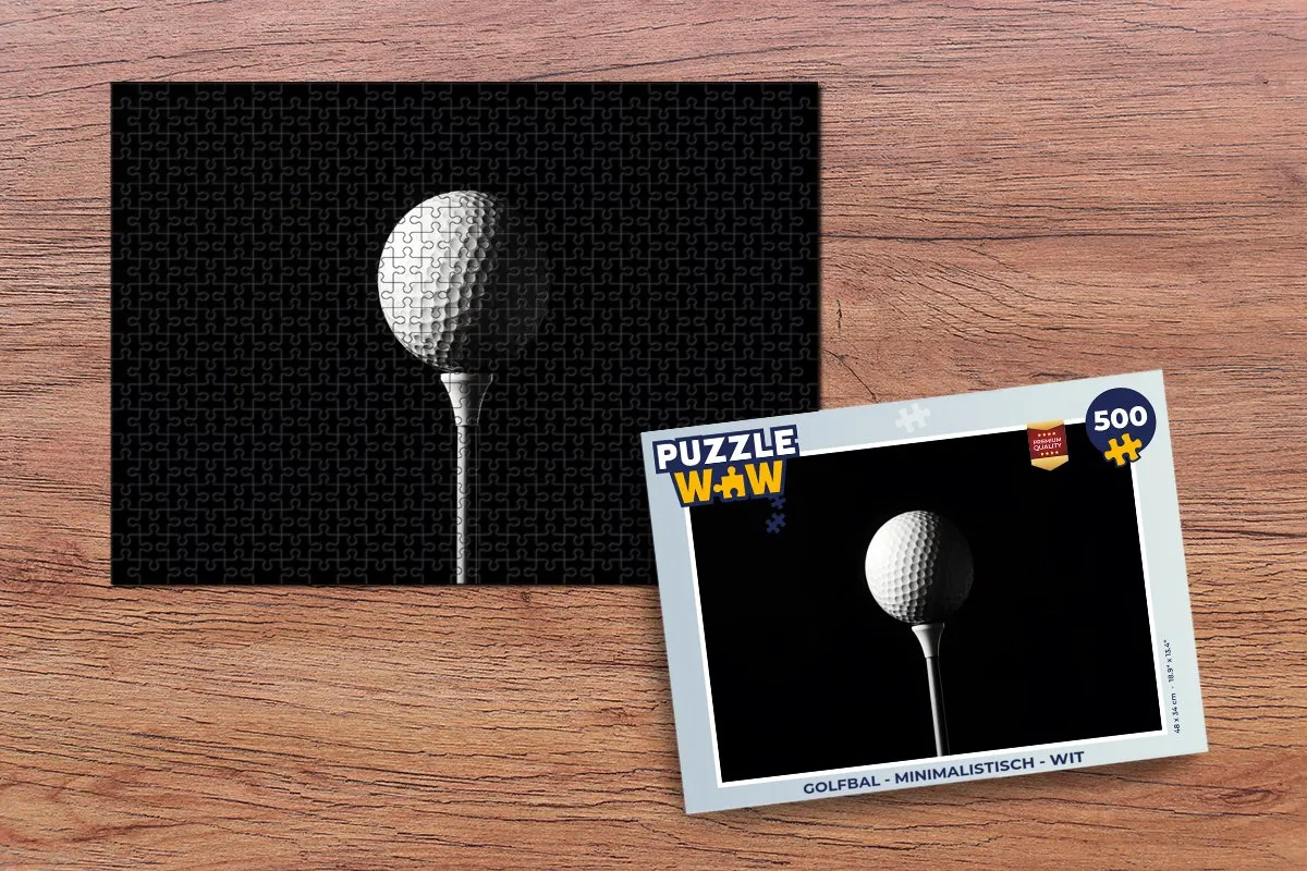 PuzzleWow Golfbal Minimalistisch Legpuzzel 500 Stuks