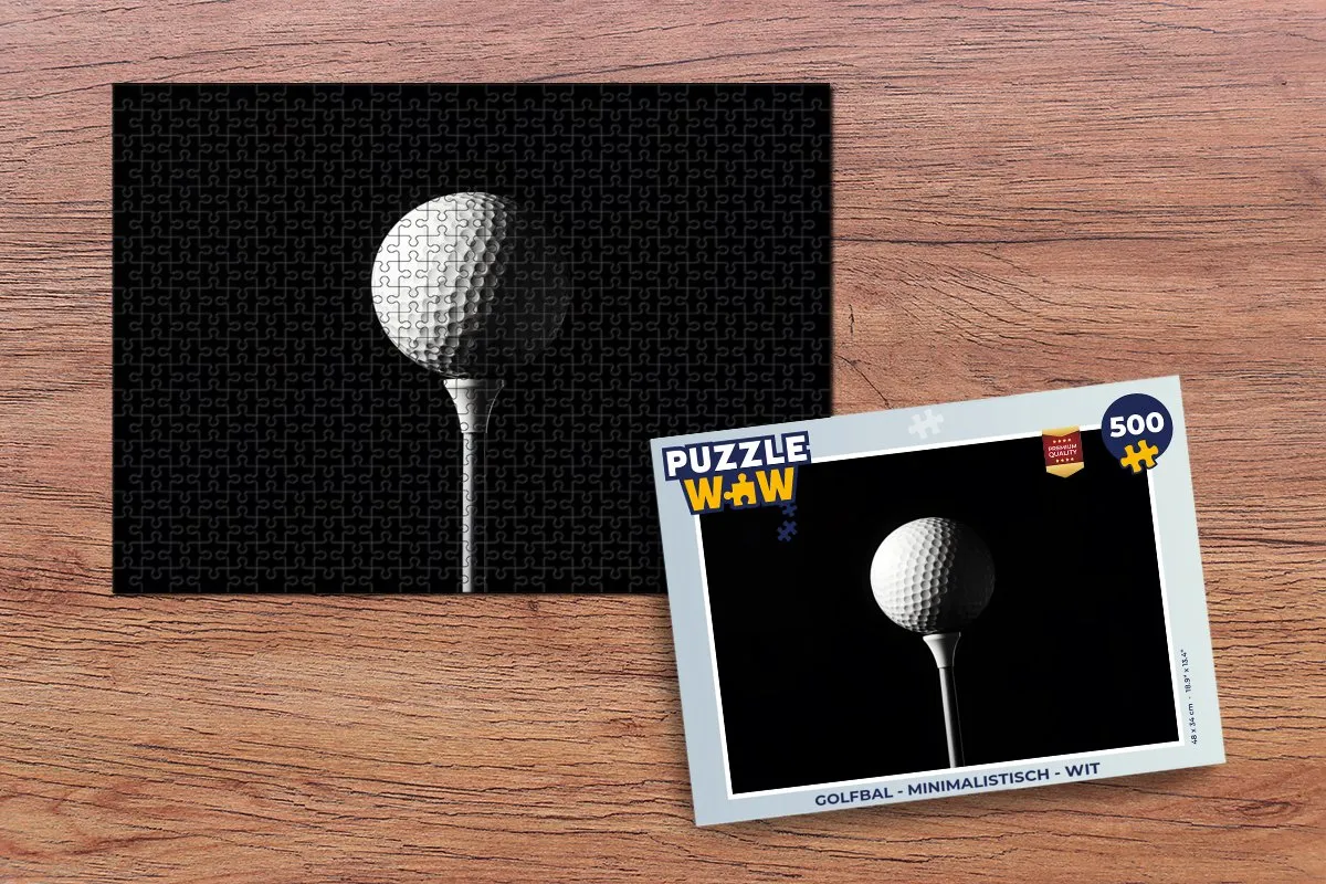 PuzzleWow Golfbal Minimalistisch Legpuzzel 500 Stuks