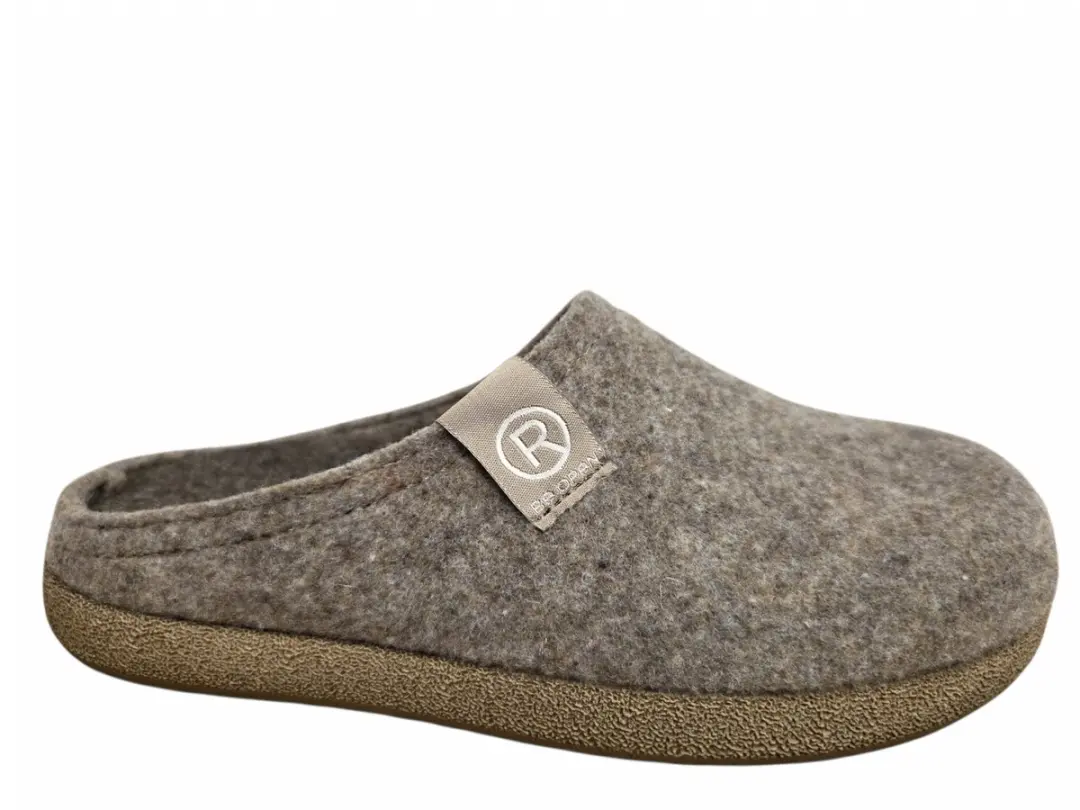 Rohde 6440 17 Pantoffels Open Sloffen Beige Vilt Dames