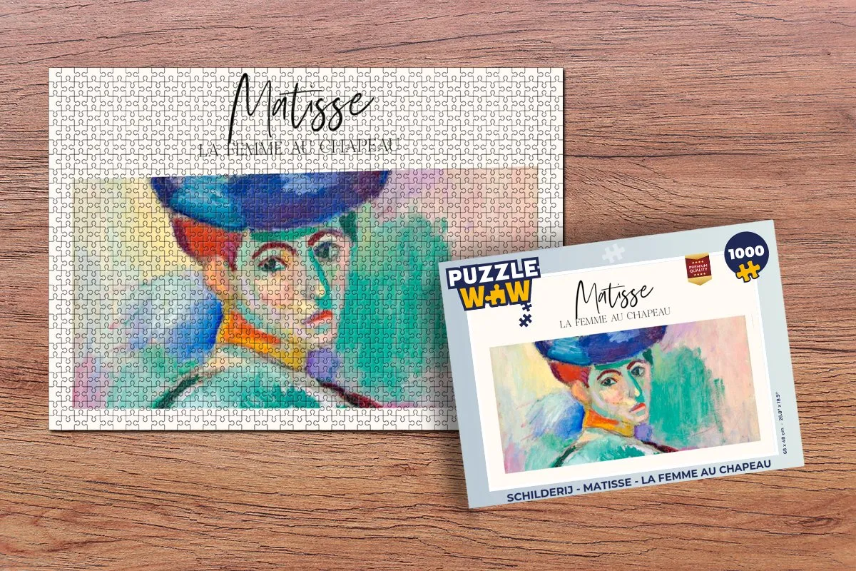 PuzzleWow Matisse La Femme Au Chapeau Legpuzzel 1000 Stuks - Multicolor