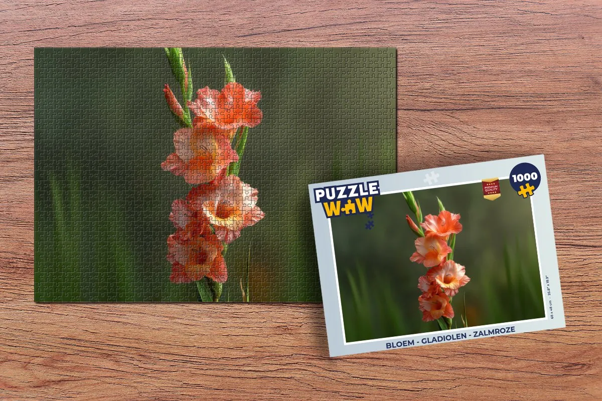 PuzzleWow Gladiolen Legpuzzel 1000 Stuks - Zalmroze