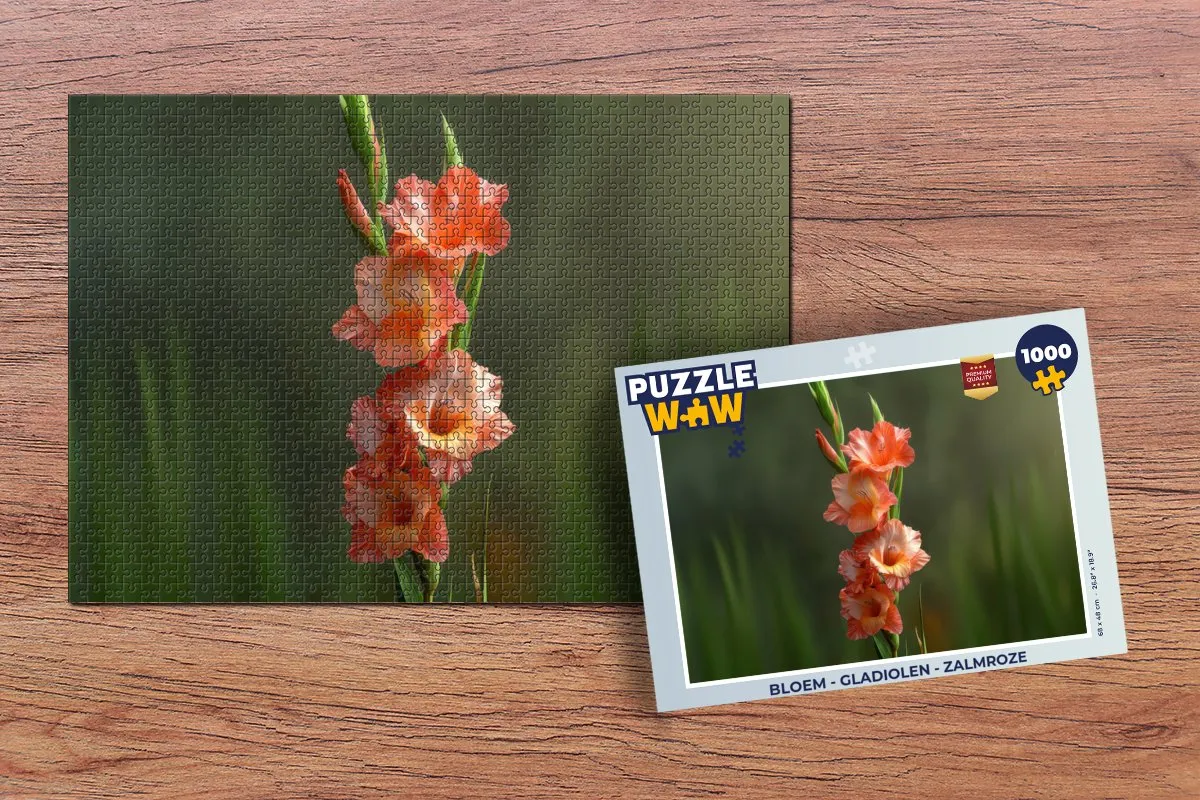 PuzzleWow Gladiolen Legpuzzel 1000 Stuks - Zalmroze