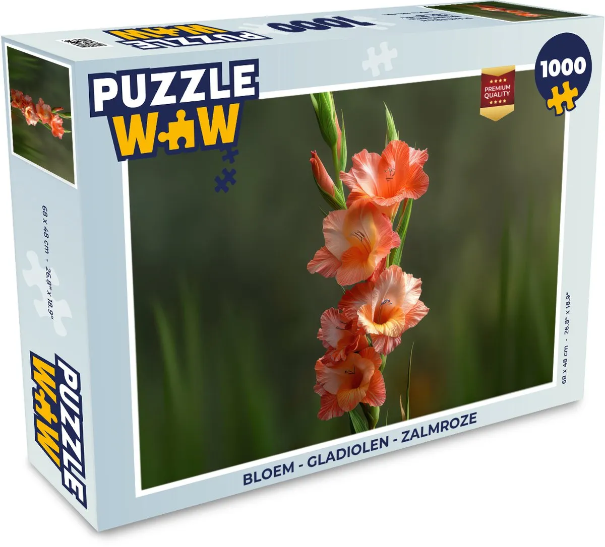 PuzzleWow Gladiolen Legpuzzel 1000 Stuks - Zalmroze