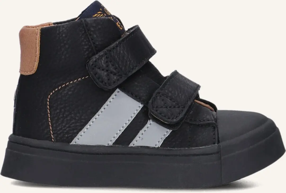 Shoesme Zwarte Bootie Met Grijze Striping