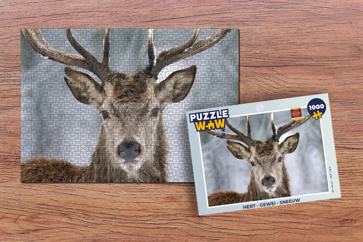 PuzzleWow Hert Gewei Legpuzzel 1000 Stuks - Multicolor