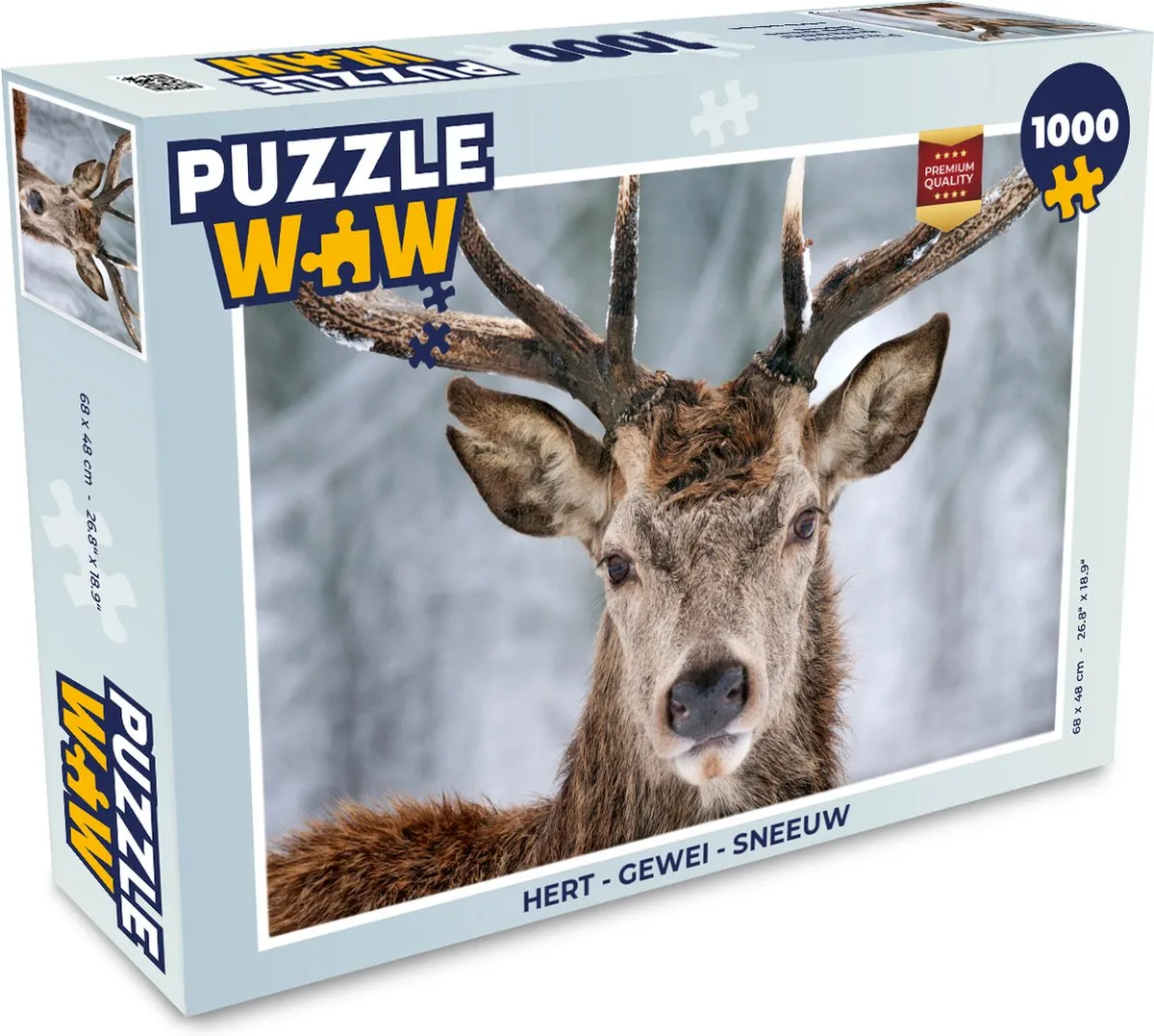 PuzzleWow Hert Gewei Legpuzzel 1000 Stuks - Multicolor