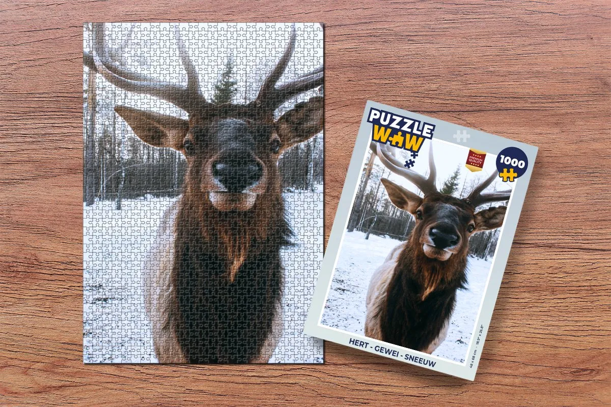 PuzzleWow Hert Gewei Legpuzzel 1000 Stuks - Multicolor
