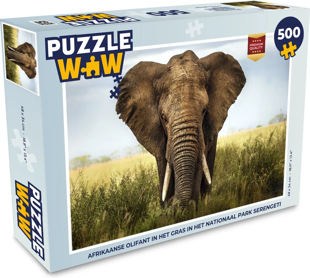 PuzzleWow Afrikaanse Olifant Serengeti Legpuzzel 500 Stuks