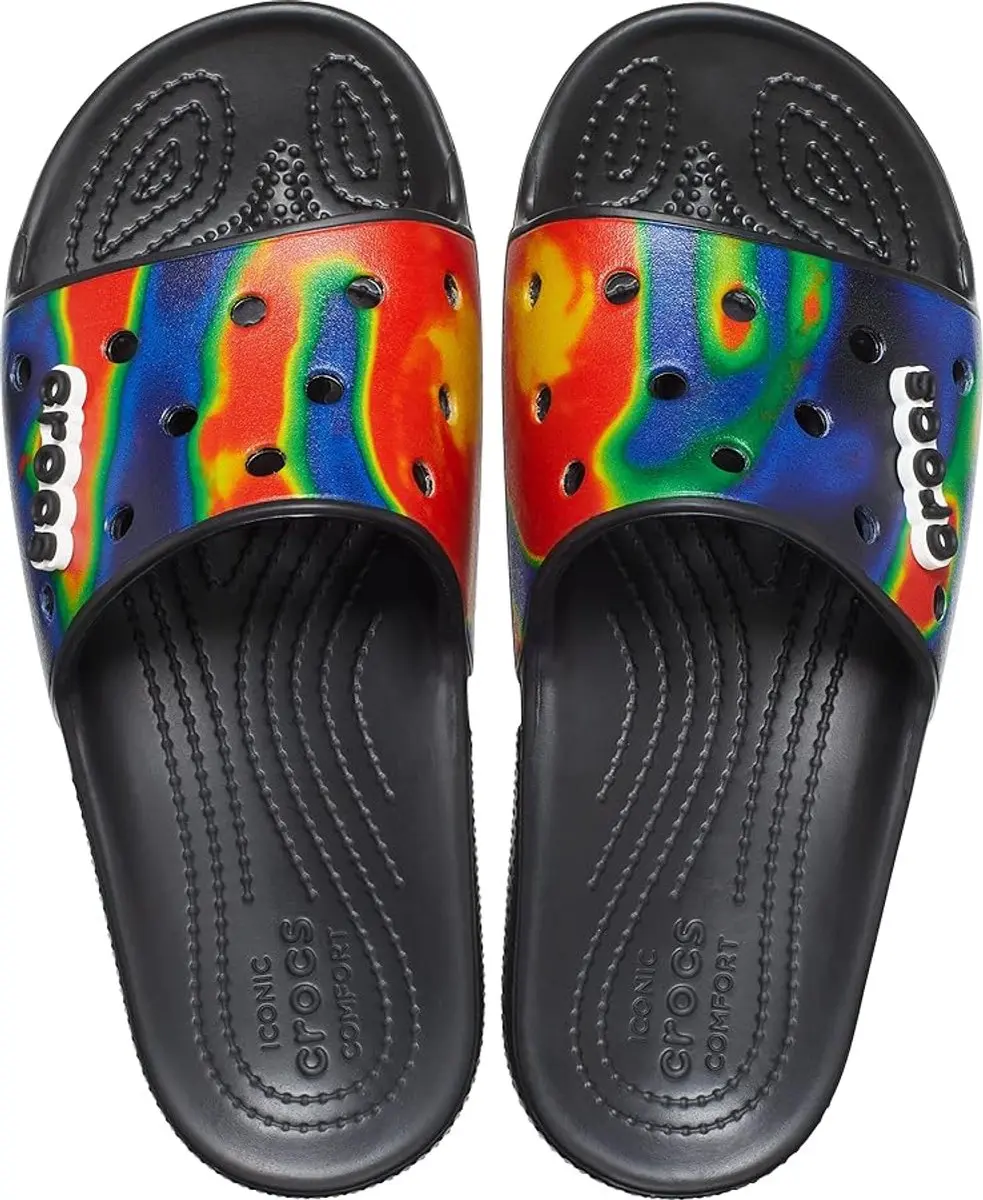 Crocs Classic Solarized Slide Zwart/Navy Maat 38/39 US M6/W8