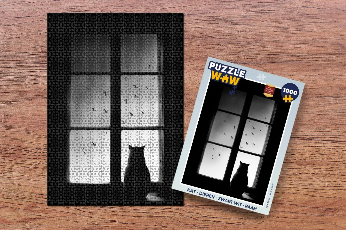 PuzzleWow Kat Dieren Legpuzzel 1000 Stuks - Multicolor