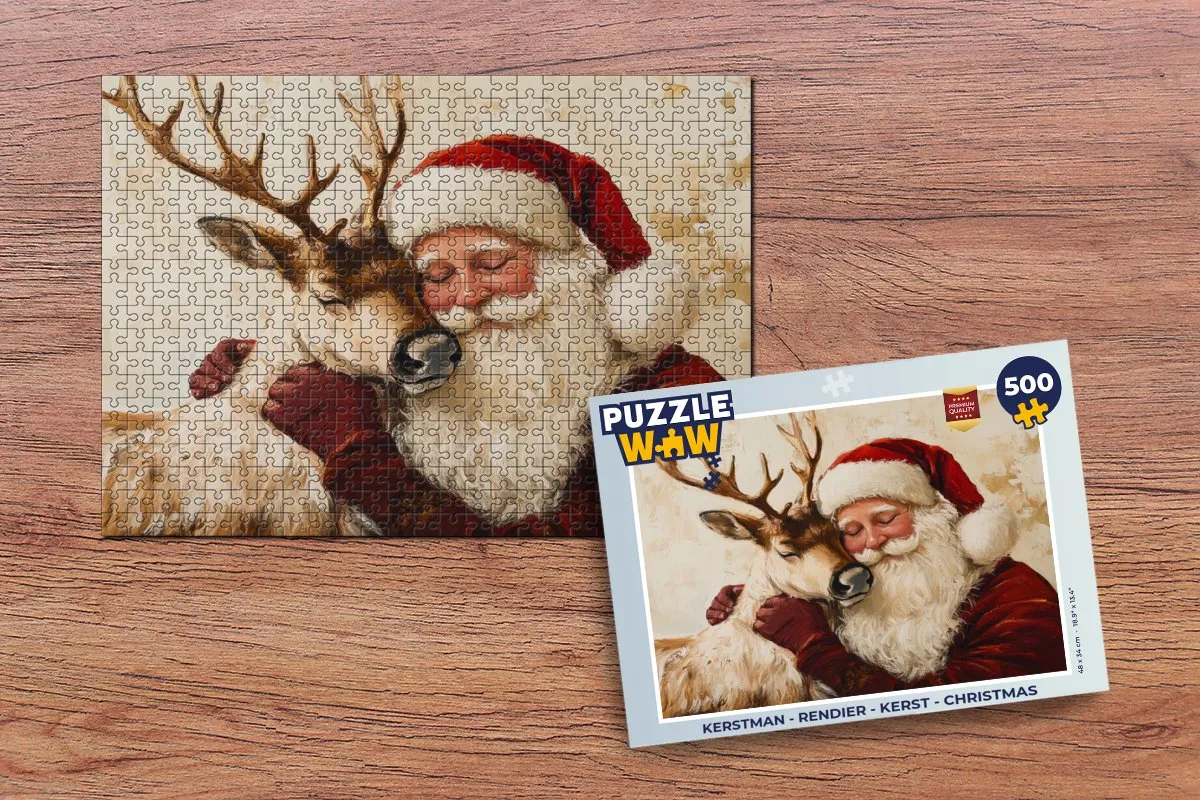 PuzzleWow Kerstman Rendier Legpuzzel 500 Stuks