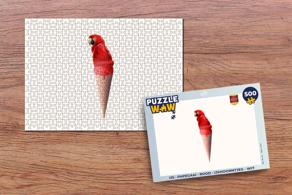 PuzzleWow IJs Papegaai Legpuzzel 500 Stuks - Multicolor