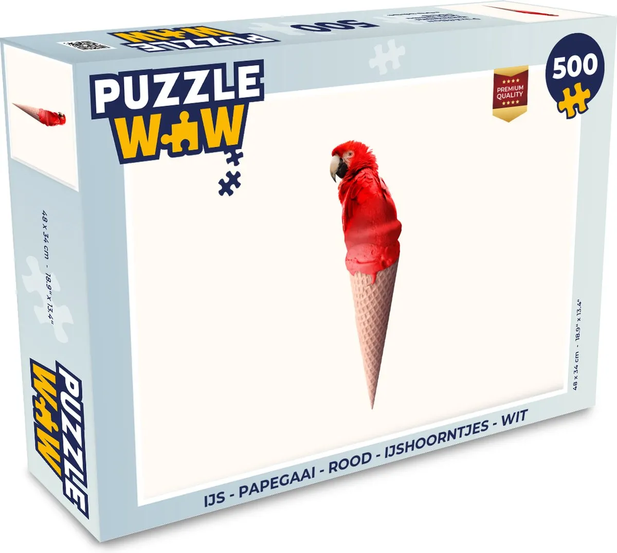 PuzzleWow IJs Papegaai Legpuzzel 500 Stuks - Multicolor