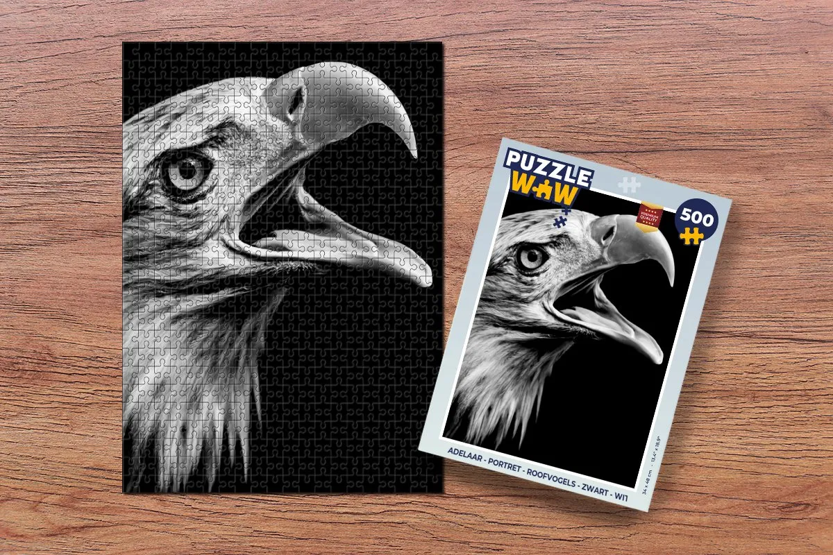 PuzzleWow Adelaar Portret Roofvogels Legpuzzel 500 Stuks - Multicolor