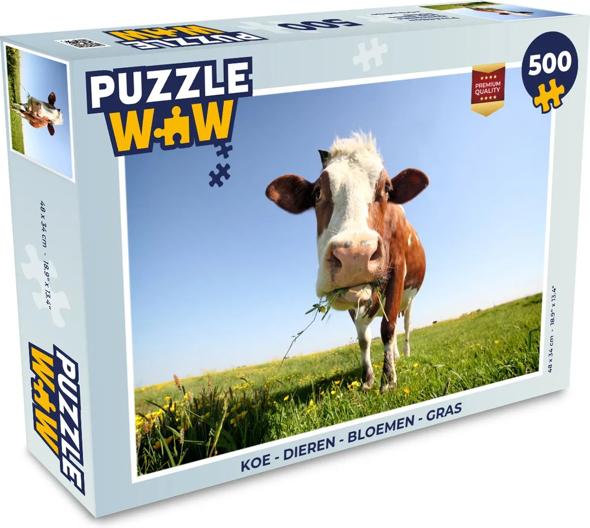 PuzzleWow Puzzel Koe 500 Stuks - Multicolor