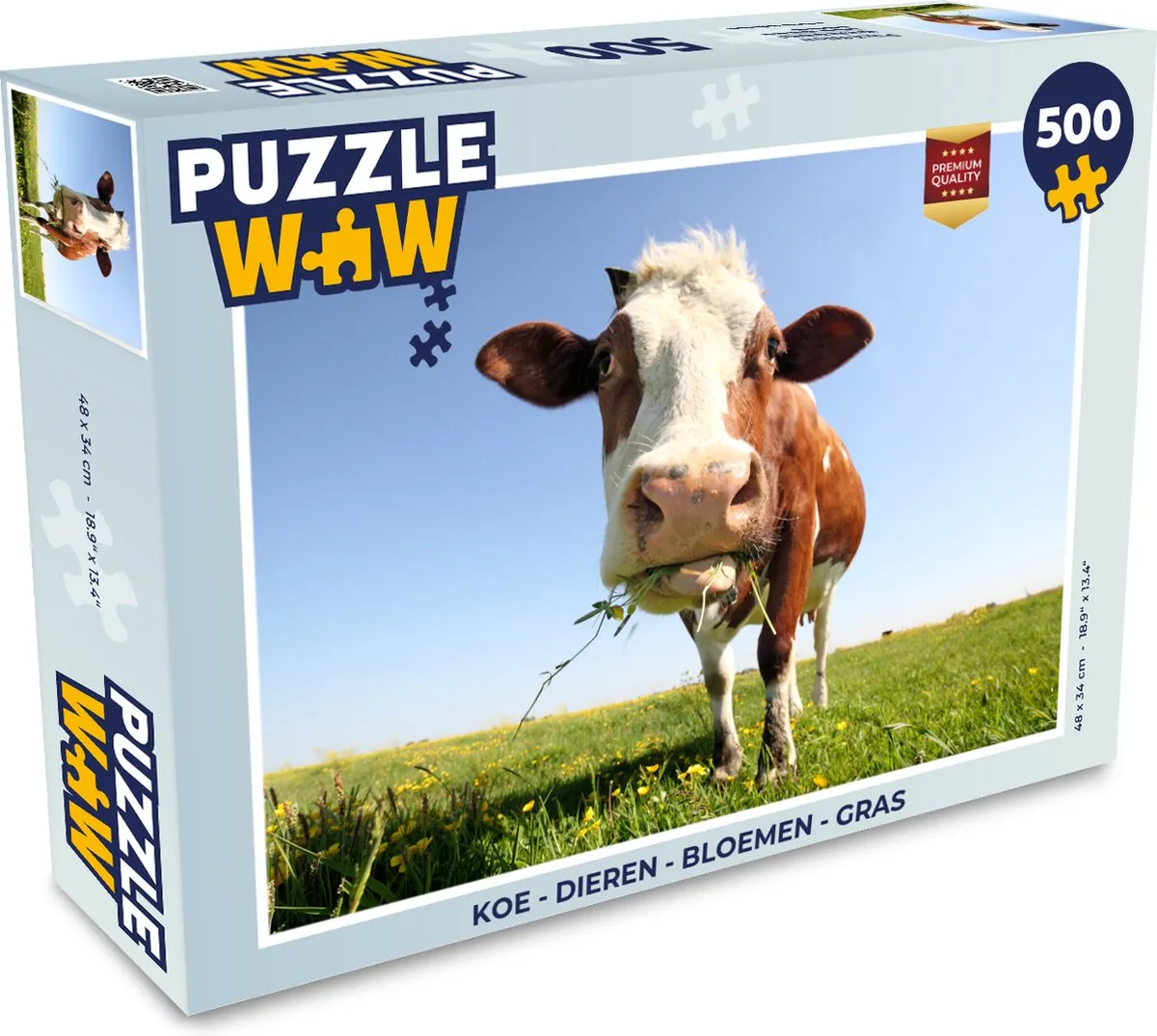 PuzzleWow Puzzel Koe 500 Stuks - Multicolor