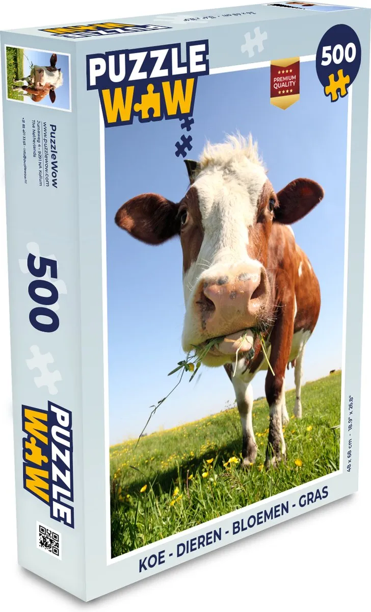 PuzzleWow Puzzel Koe 500 Stuks - Multicolor