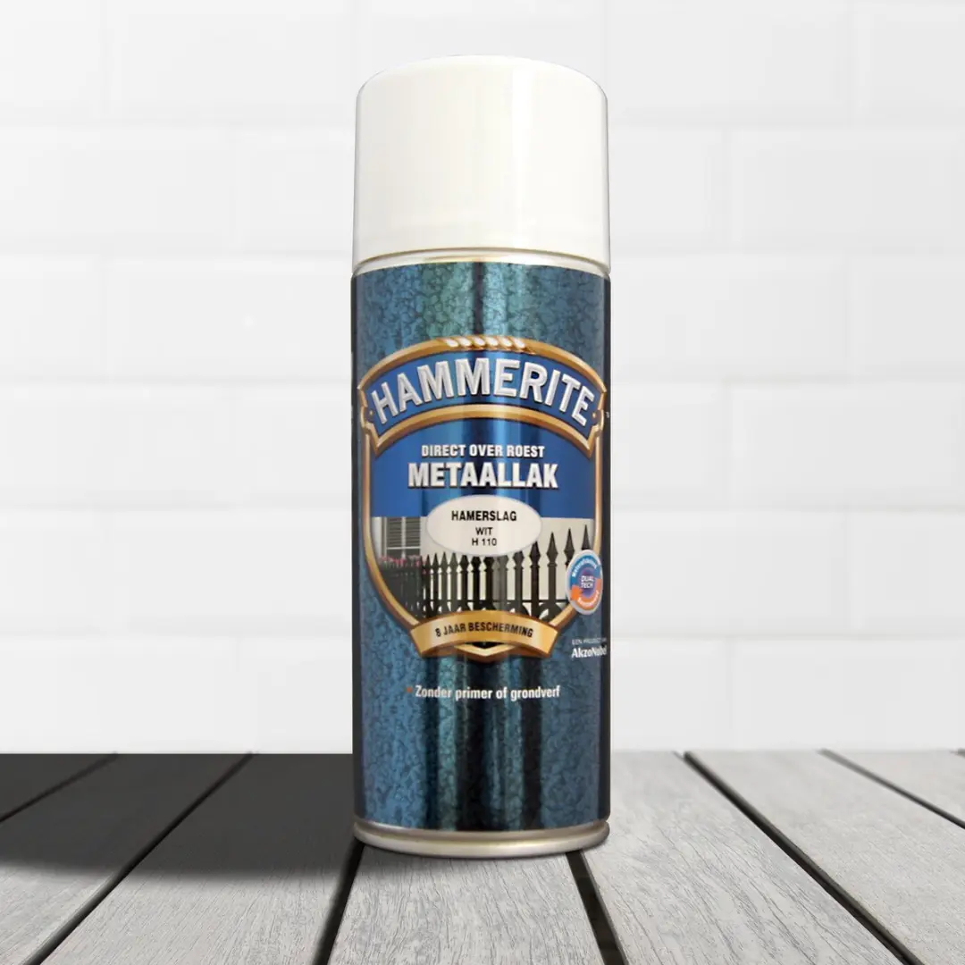 Hammerite Metaallak Hamerslag Spray Wit 400ml