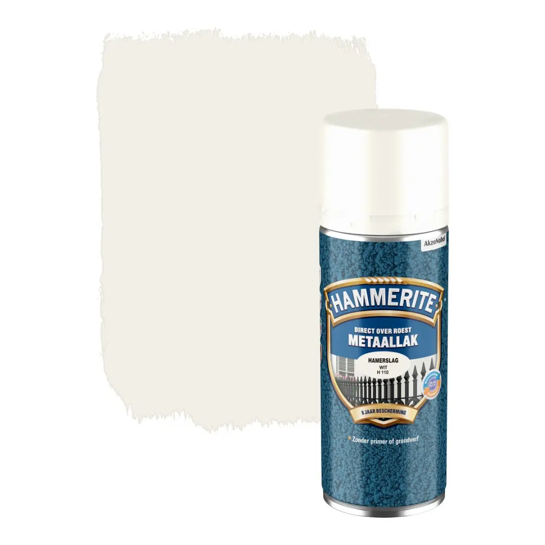 Hammerite Metaallak Hamerslag Spray Wit 400ml