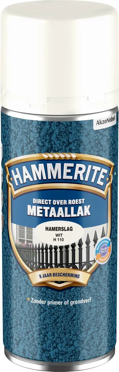 Hammerite Metaallak Hamerslag Spray Wit 400ml
