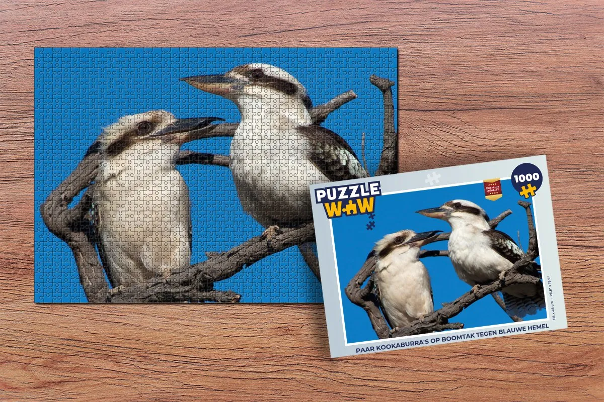 PuzzleWow Legpuzzel Paar Kookaburra's 1000 Stuks - Multicolor