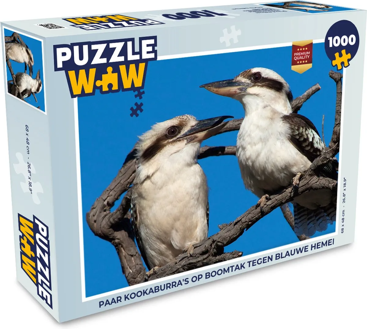 PuzzleWow Legpuzzel Paar Kookaburra's 1000 Stuks - Multicolor