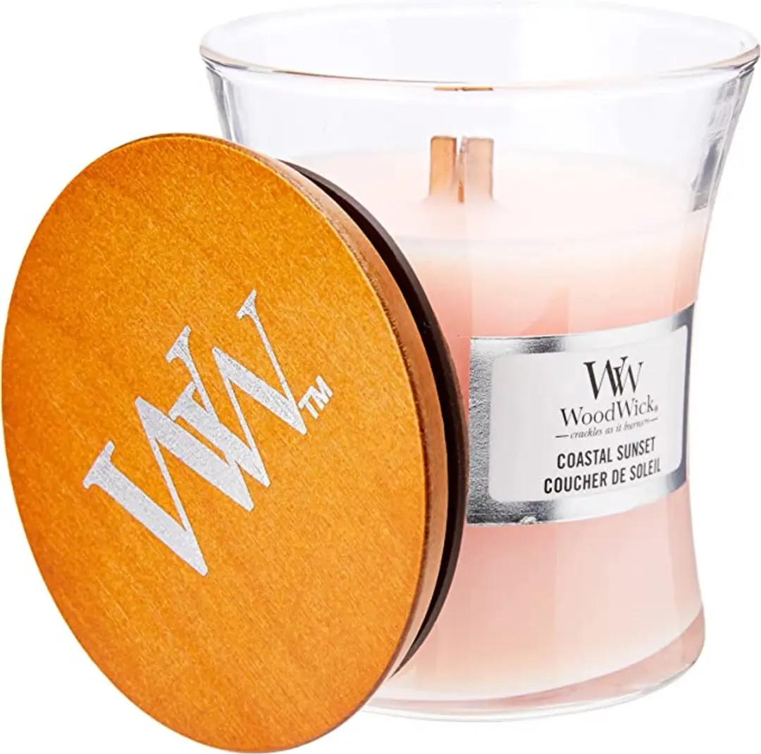 Woodwick Coastal Sunset Mini Geurkaars - 20 Branduren - 85gr - afbeelding 3 van 6