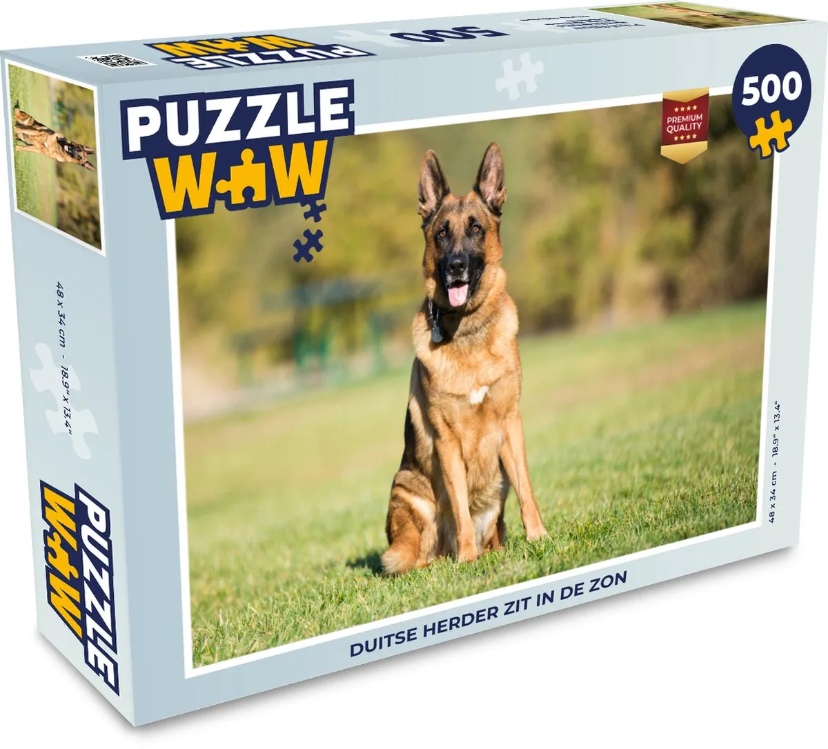 PuzzleWow Duitse Herder Zit in de Zon Legpuzzel 500 Stuks - Multicolor