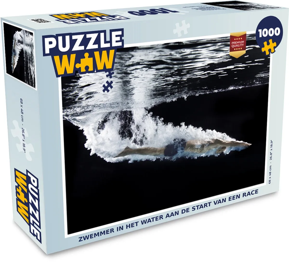 PuzzleWow Zwemmer in het water Legpuzzel 1000 Stuks - Multicolor