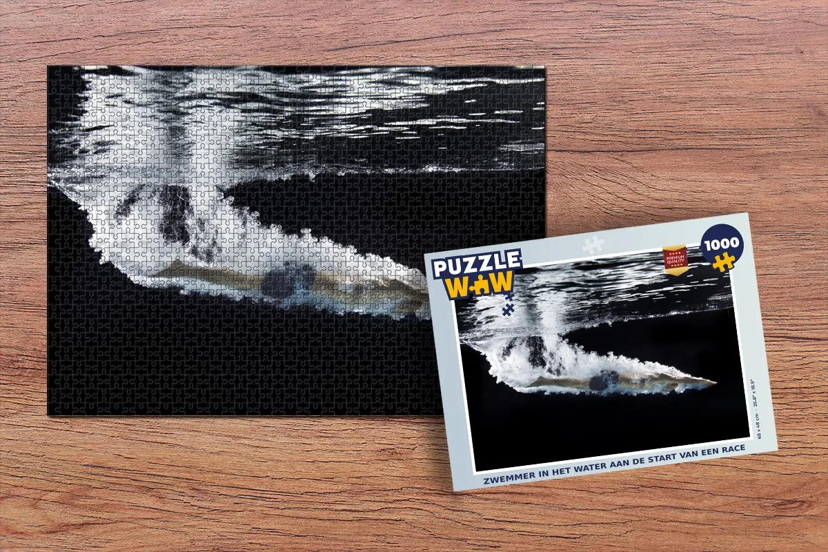 PuzzleWow Zwemmer in het water Legpuzzel 1000 Stuks - Multicolor