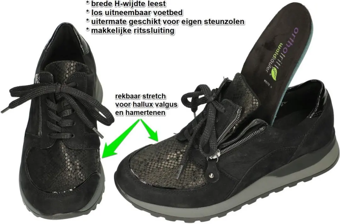 Wäldlaufer OrthoTritt Veterschoenen 42 - Zwart