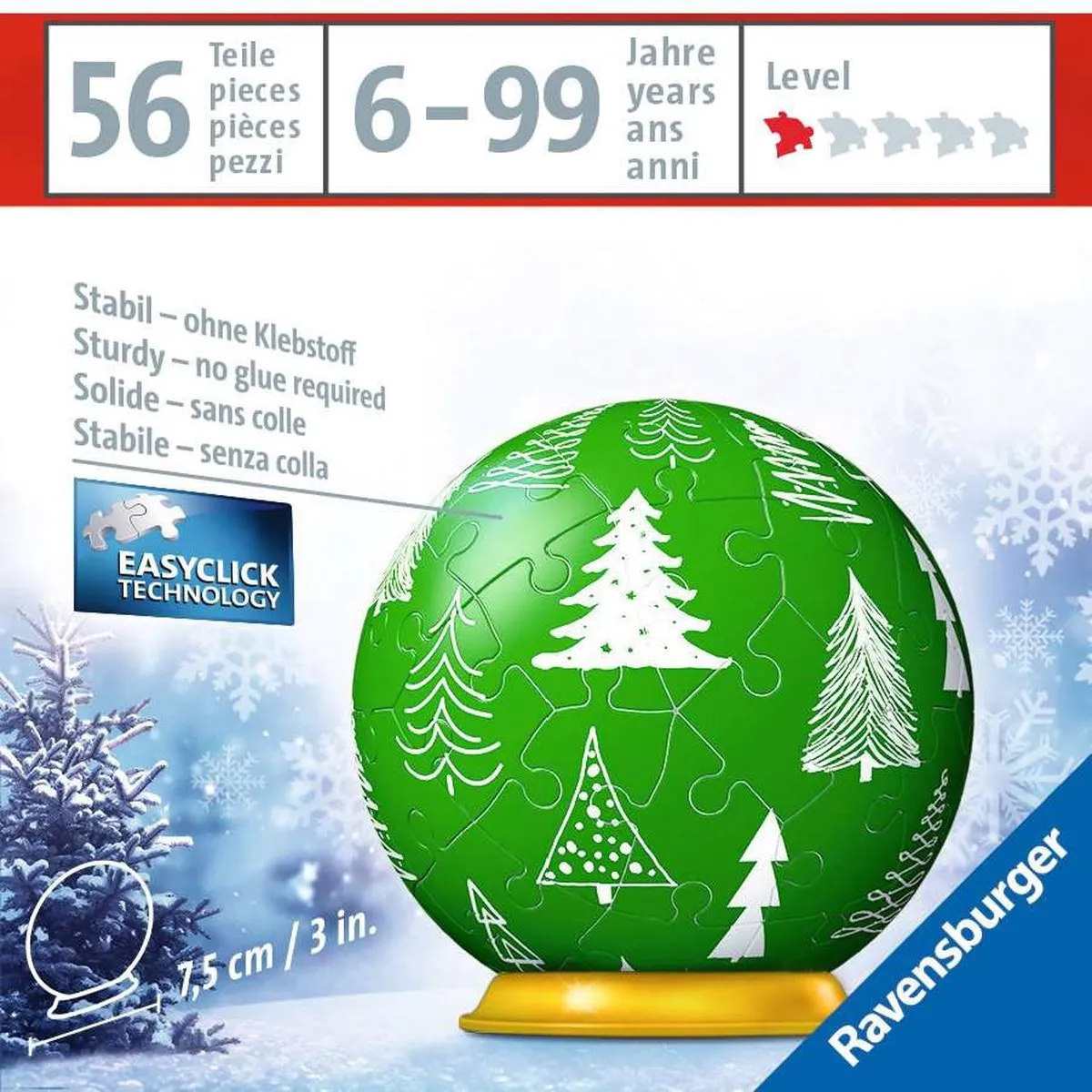 Ravensburger Kerstbal Norwegian 3D Puzzel 54 Stuks