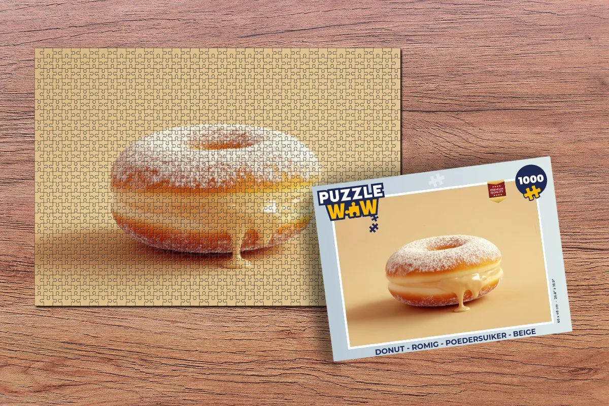PuzzleWow Donut Legpuzzel 1000 Stuks - Beige