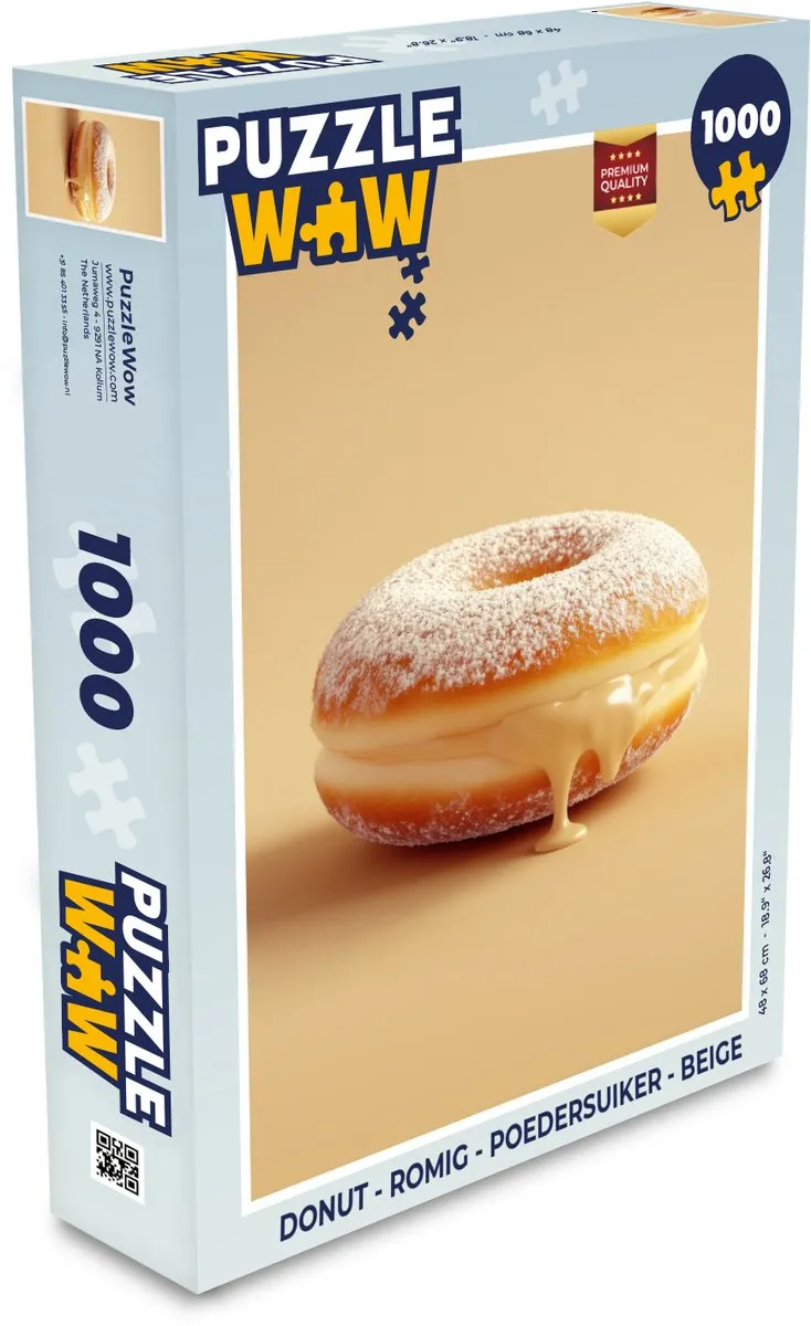 PuzzleWow Donut Legpuzzel 1000 Stuks - Beige