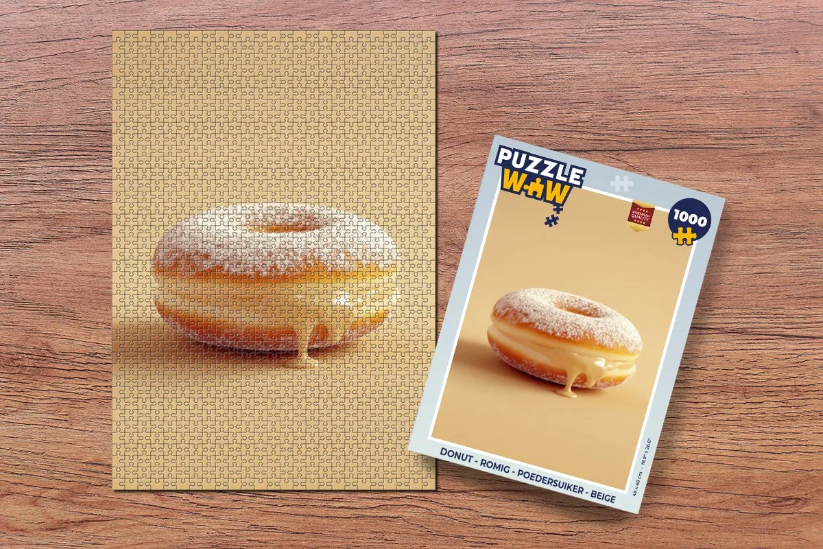 PuzzleWow Donut Legpuzzel 1000 Stuks - Beige