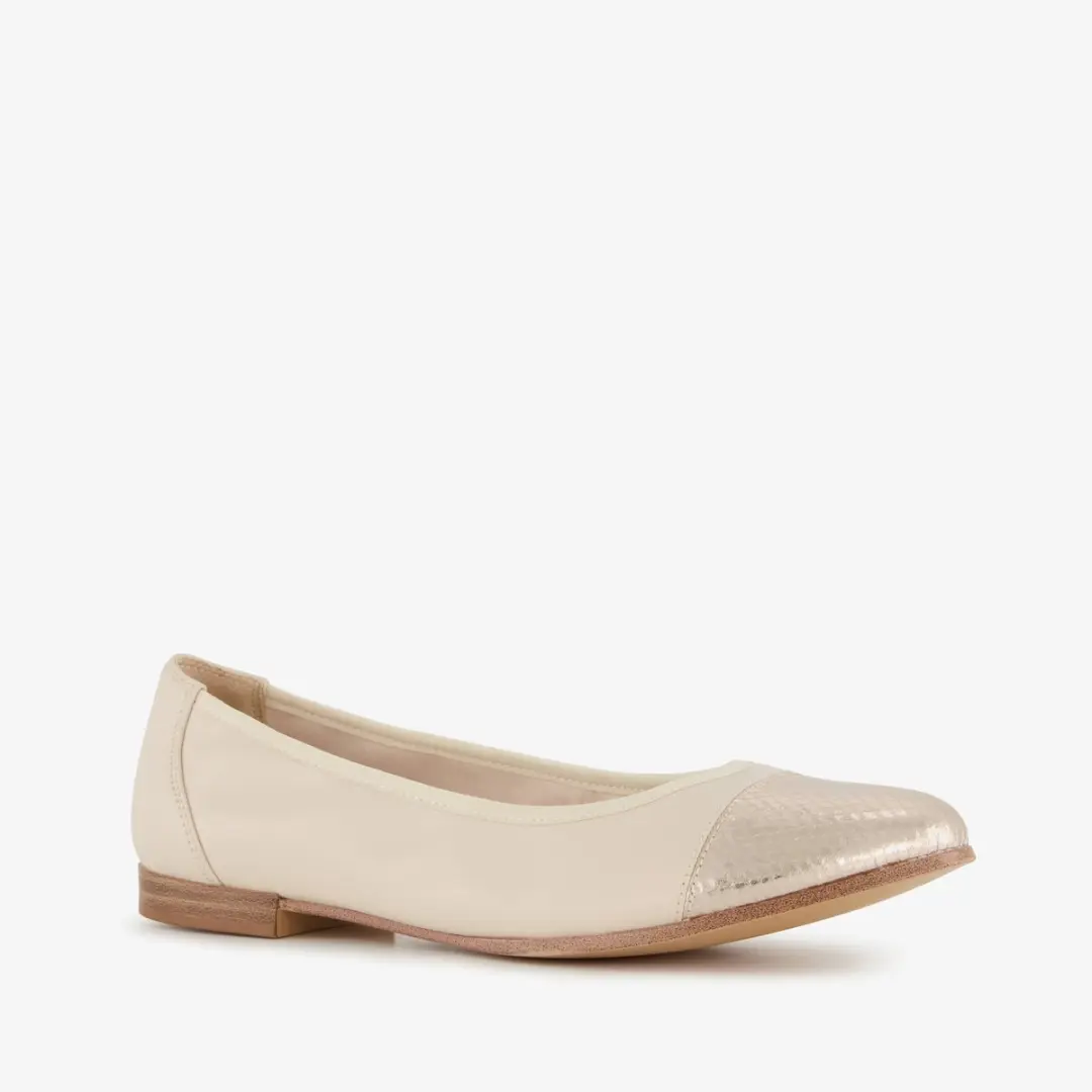 Tamaris dames ballerina's beige goud