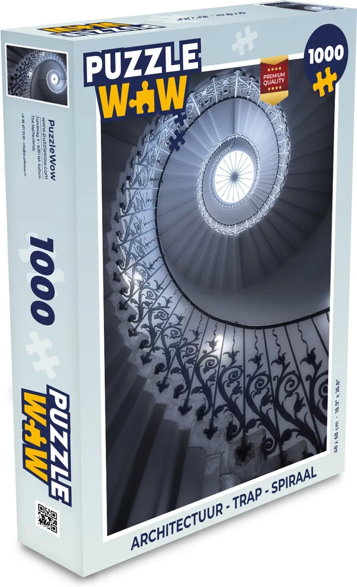 PuzzleWow Architectuur Trap Spiraal Legpuzzel 1000 Stuks - Multicolor