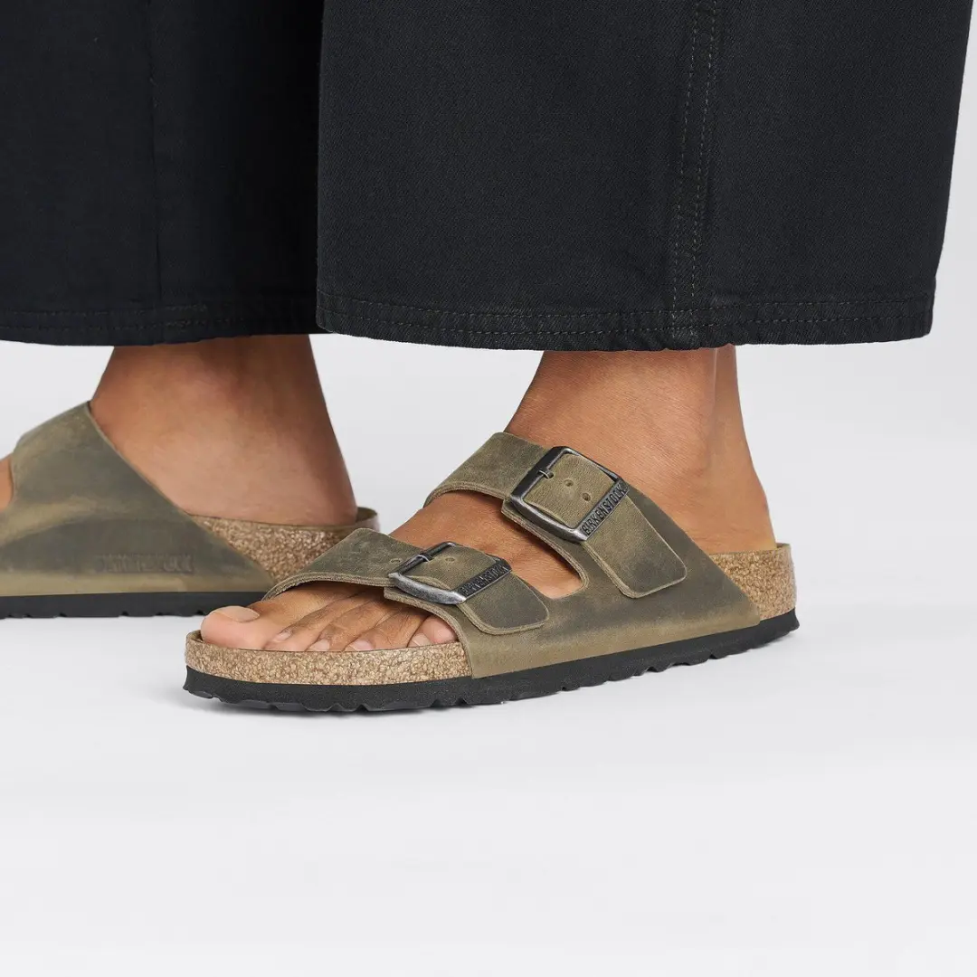 Birkenstock Arizona FL Slides - 38 - Bruin/Kaki - afbeelding 2 van 6
