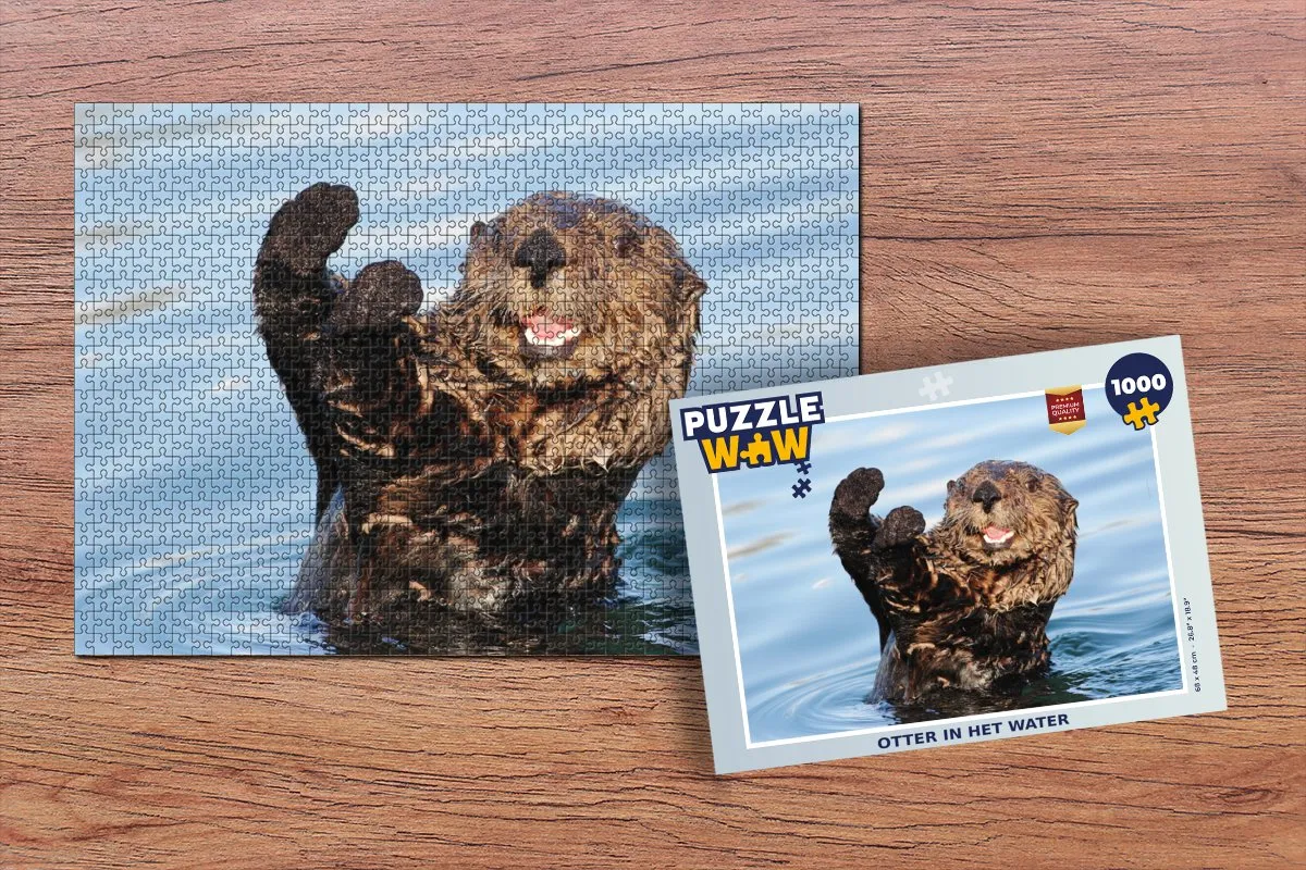 PuzzleWow Legpuzzel Otter in het water 1000 Stuks - Multicolor