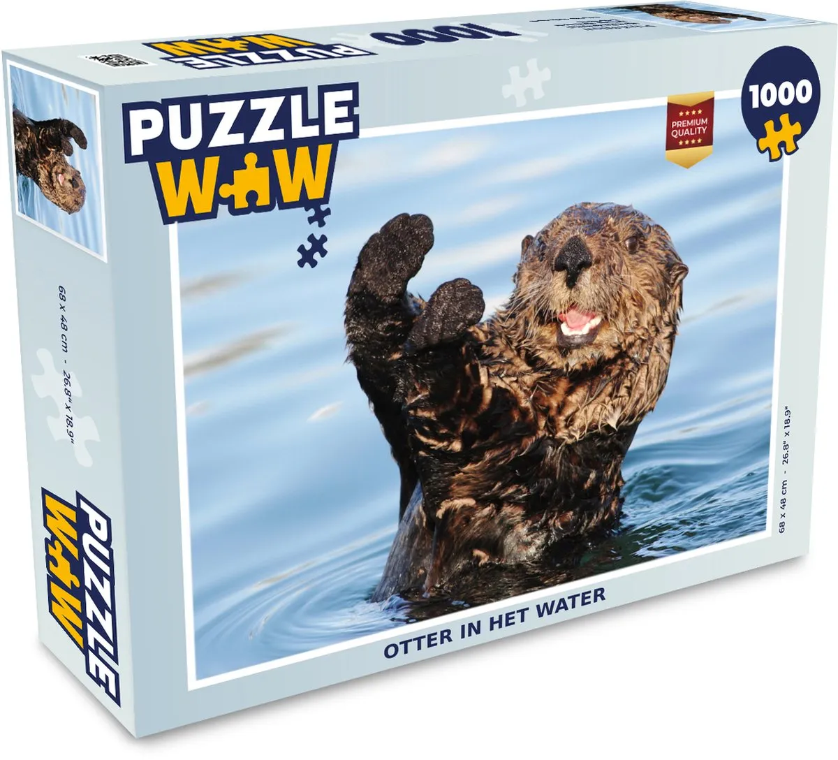 PuzzleWow Legpuzzel Otter in het water 1000 Stuks - Multicolor