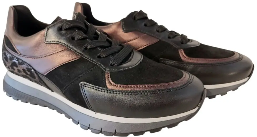 Gabor Sneaker 76.375.47 Zwart Brons Combi Wijdte H