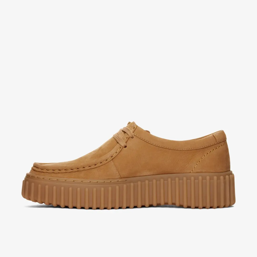 Clarks Torhill Bee Dames Veterschoenen - Nubuck Cognac - afbeelding 2 van 6