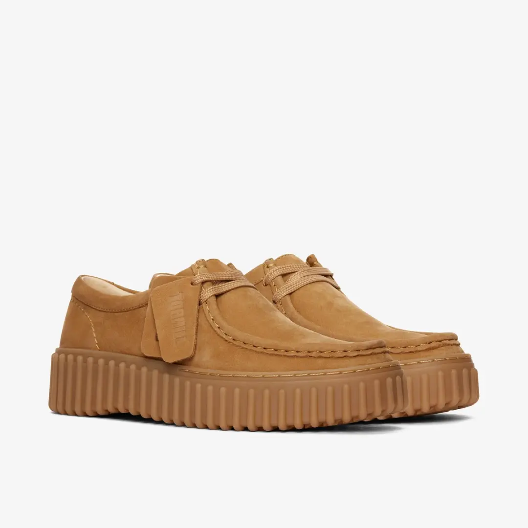 Clarks Torhill Bee Dames Veterschoenen - Nubuck Cognac - afbeelding 6 van 6