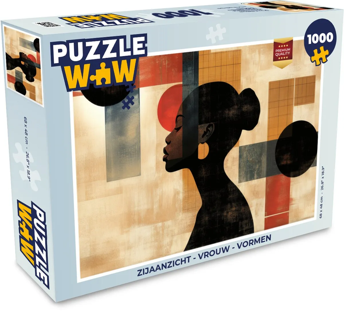 PuzzleWow Legpuzzel 1000 Stuks - Zijaanzicht Vrouw Vormen