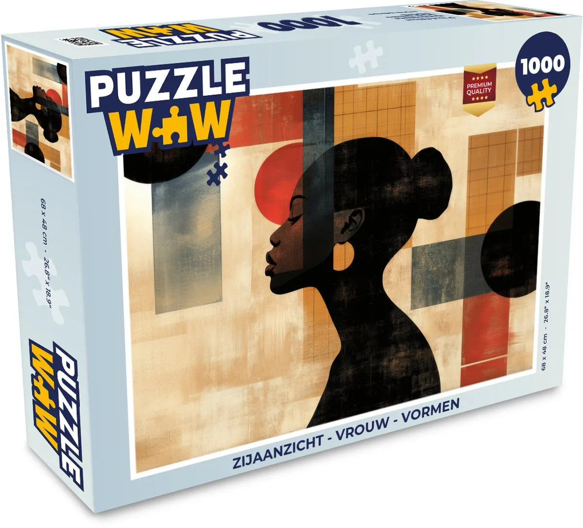 PuzzleWow Legpuzzel 1000 Stuks - Zijaanzicht Vrouw Vormen